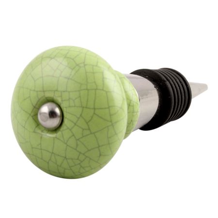 Green Black Crackle Ceramic Wine Stopper